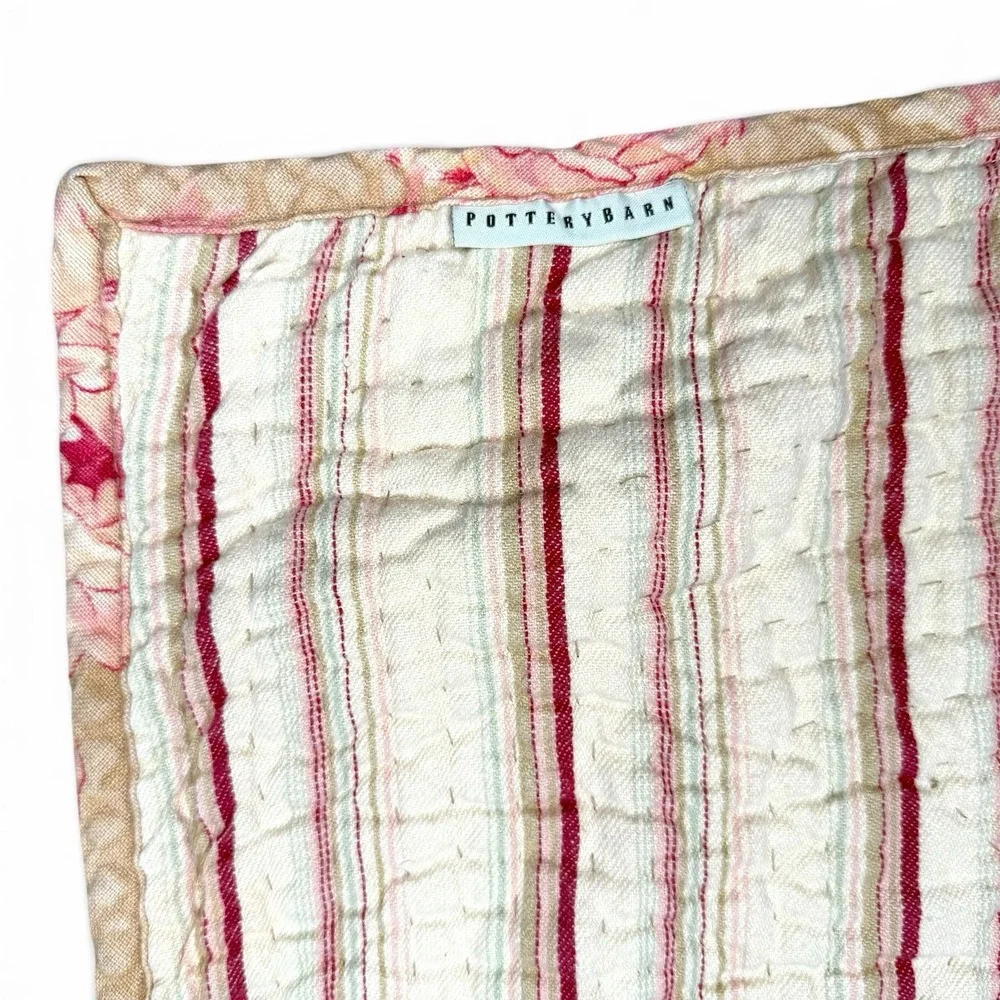 Pottery Barn Full/Queen Quilt Set Vintage Floral 5pc French Country Shabby Chic